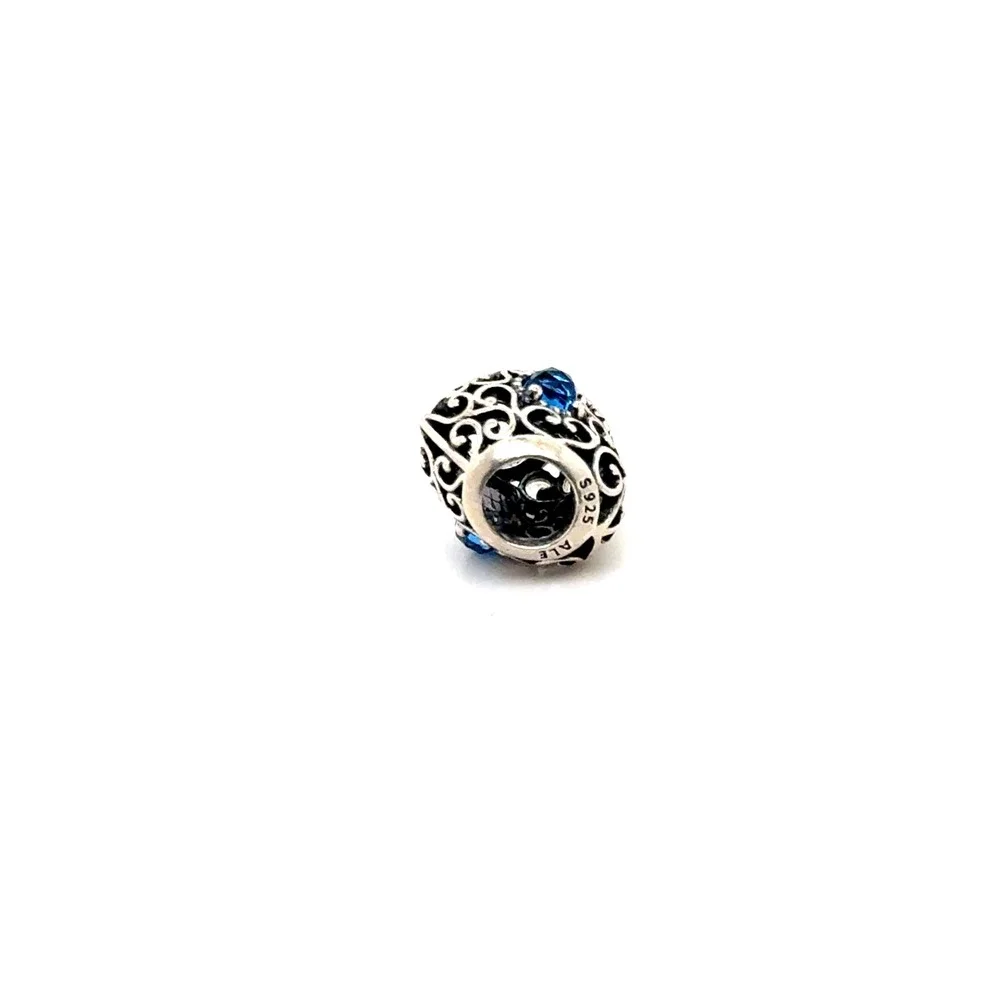 Pandora Royal Blue Galaxy Openwork Charm 796361NCB Sterling Silver S925 ALE